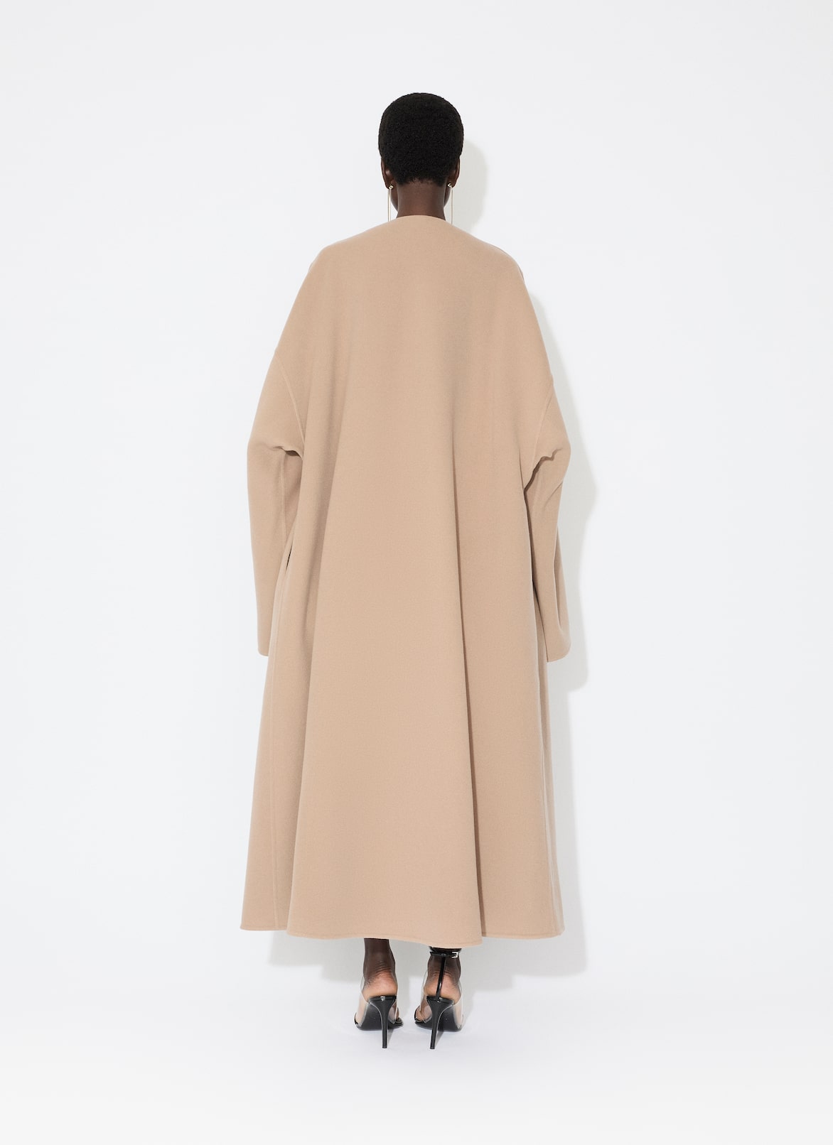 CASHMERE-BLEND LONG COAT ALAÏA CAMEL CASHMERE-BLEND LONG COAT